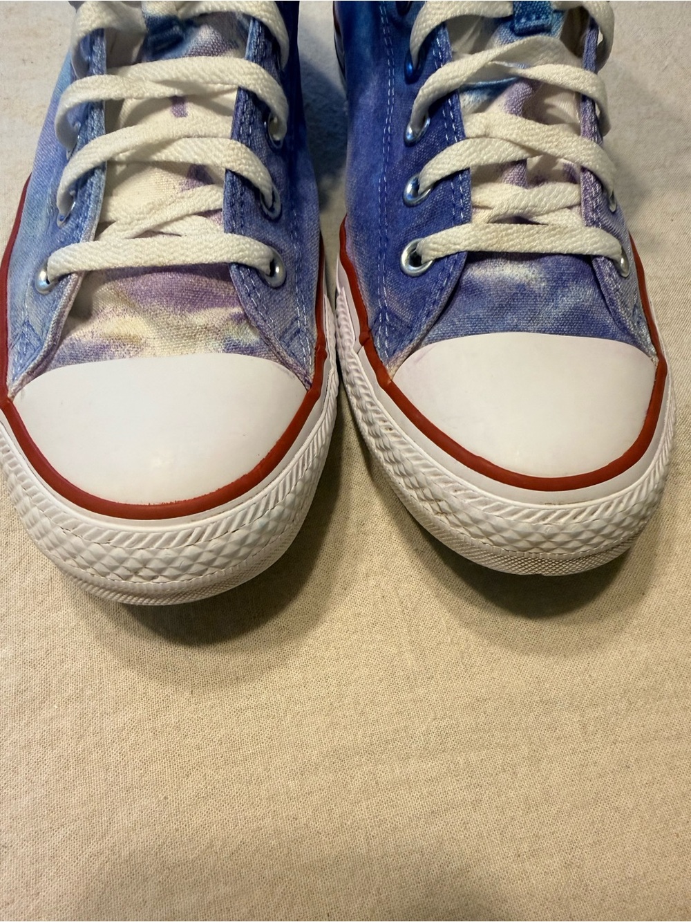 CUSTOM Converse High Top Sneakers - Purple and Blue Tie-Dye - READ MY STORY! - Picture 9 of 10